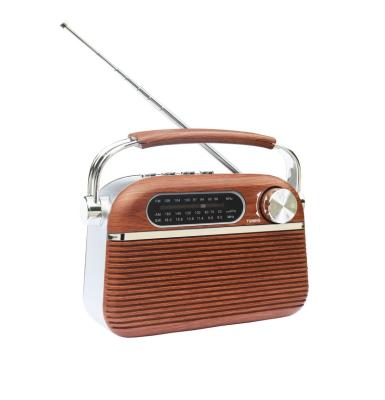 China Factory Selling Vintage Home Radio Direct Home Radio Old Wooden Radio With Handle for sale