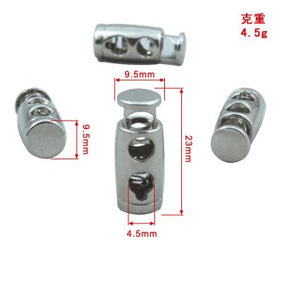 China Suction Lock Rope End Nickel Free Adjustable Zinc Alloy Double Stopper For Clothing for sale