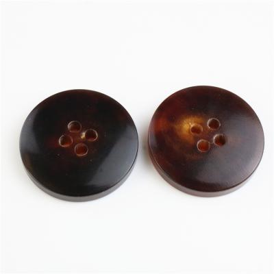 China Washable Ready To Ship Natural Color Handmade Fashion Brown Leg Horn 4-Holes Sewing Button For Suit Or Sweater for sale