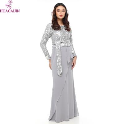 China Polyester Pattern Baju Kurung Malaysia Elegant Sequin Abaya Suit For Muslim Women Online Wholesale Manufacturer for sale