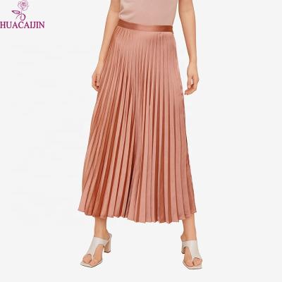 China Long Breathable Chiffon Skirt Women Summer Fashion Skirt 2021Chiffon Pleated Simple Casual Dresses Girl Lady Women Customized Color Floral for sale