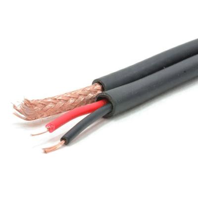 China Black or White RG 59 coaxial cable with power 20AWG+0.37mm CCTV Security Camera Wire 1000ft 305m with wooden drum for sale