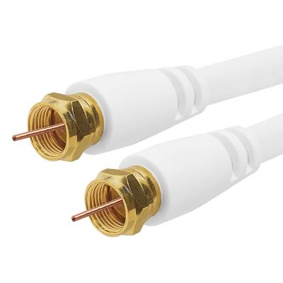 China Customized Color RG6 Coaxial Cable Bare Copper Telecommunication Cable With F Connector for sale