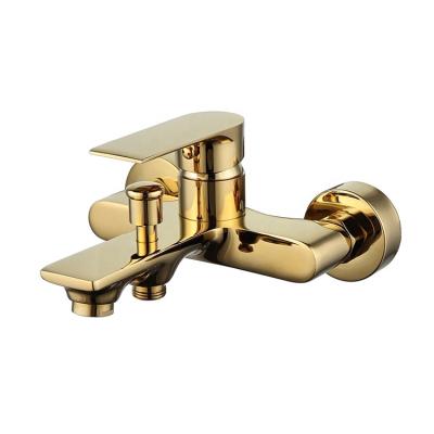 China With Single Handle Gold Factory Brass Slide Bar Wall Mount Extended Bath Faucet Shower Faucet for sale