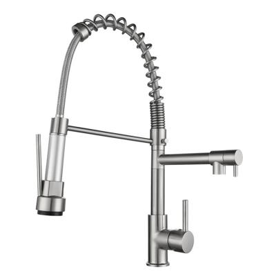 China Sense Faucets Chrome &Black Kitchen Faucet Pull Out Flexible Sprayer Kitchen Mixer Tap Sink Kitchen Faucets for sale