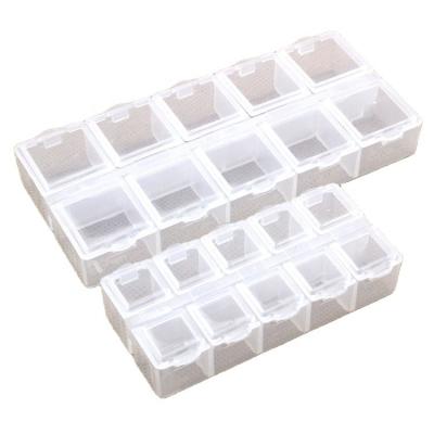 China Recycled Materials PP Storage Box With 10 Grids Size And Lid Color Powder Independent Trinkets In Plastic Packaging for sale