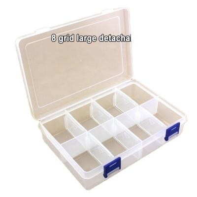 China Recycled Materials 8 Grid Loop PP Storage Box Stationery Set Hardware Tools Double Clear Plastic Packaging for sale