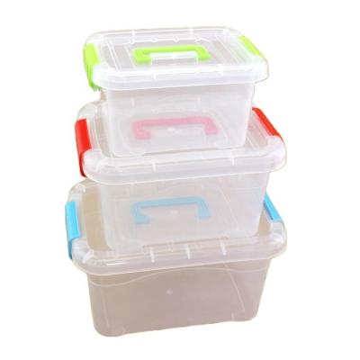 China Recycled Materials 3 Sizes PP Storage Box Kids Toys Snacks Mix Transparent Portable Plastic Packaging for sale