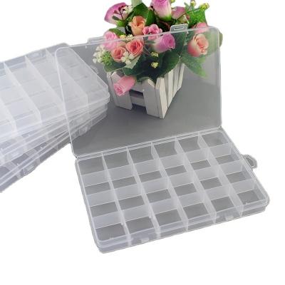 China Recycled Grill Fixed Materials 22 Plastic Box Packaging Transparent PP Beaded Accessories And Tools Storage Box for sale