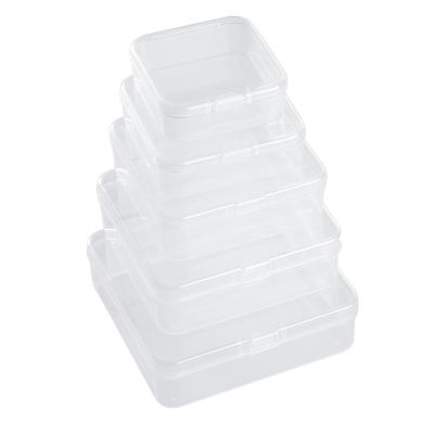 China 5 pp supplies clip packaging box plastic square transparent empty package storage box earplug parts popular hardware and store sales for sale