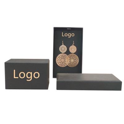 China Durable Hot Sale Private Label Customized Gold Earing Accessories Small Fine Unique Fine Sliding Paper Box Jewelry Packaging for sale