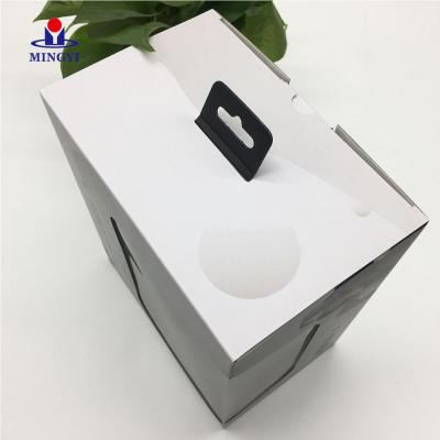 China Luxury Hair Accessory Greyboard Gift Boxes Luxury White Paper Cardboard Mailer Packaging With Corrugated Handle Mailer Packaging for sale