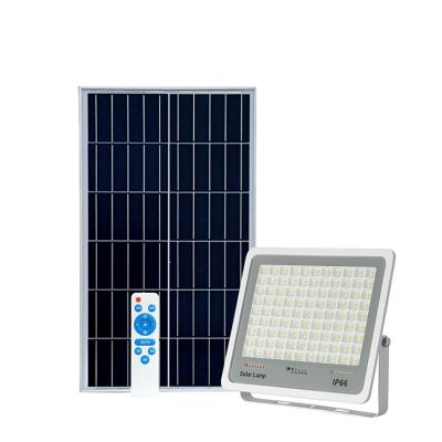 China PIR+ Remote Control Solar Powered Outdoor Led Solar Floodlights +dual CCT LAP Slim Aluminum 100W 200W 300W for sale