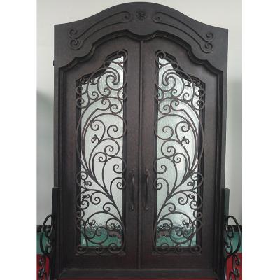 China Wholesale Morden Luxury Windproof Design Manufacturer Wrought Steel Main Entrance With Anti-Insect Screen for sale