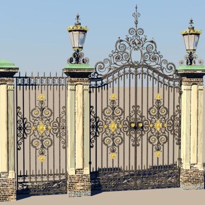 China Modern China Supplier Hot Dip Galvanized Style Luxury Design Baked Exterior Cladding House Front Gate Finished Picture for sale