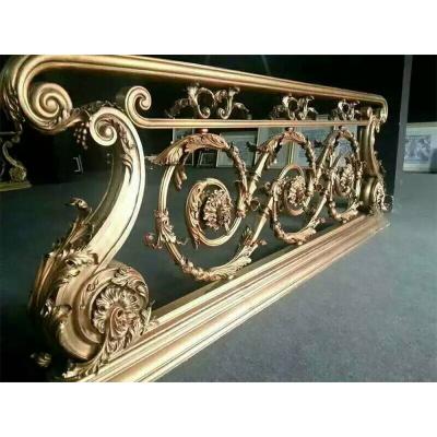 China Wrought Iron Exterior Inside Luxurious Modern Bow Wrought Iron Stair Railing Balustrade for sale