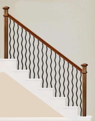 China Elegant Wrought Iron Stair Gate Railing Project Balusters Staircase for sale