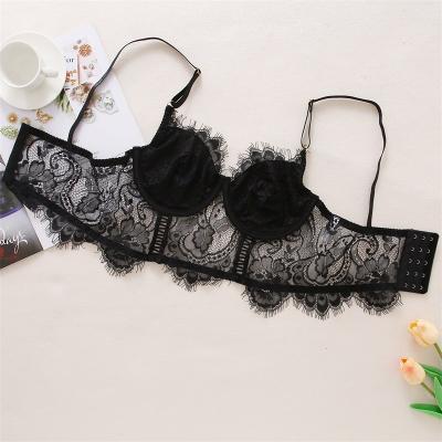 China Sexy Lingerie Mature Woman 1 Piece Women Sexy Bra Push Up Bra With Underwires Black Underwear Lace Lingerie for sale