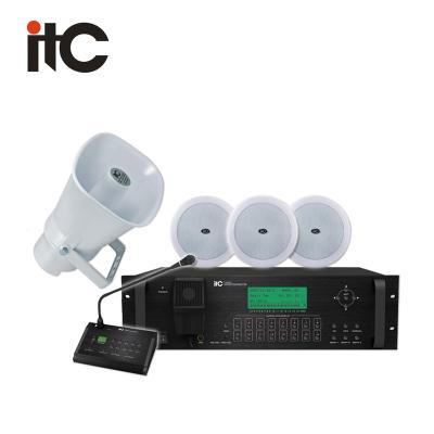 China Timing ITC T-6600 8 Inputs 16 Output Public Background Music and Voice Evacuation Address System for sale