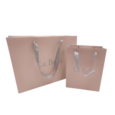 China Recyclable Reusable Custom Paper Storage Bag Clothes Packaging For Boutique Paper Shopping Bags With Ribbon Handle for sale