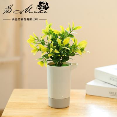 China 2021 Small desktop simulation flower bonsai green plant transitional artificial potted decoration for sale