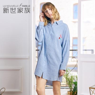 China Factory Spring Autumn Size Sleep Shirt Women Transparent Sleepwear Ladies Plus Size Plus Size Robe Pajamas for sale