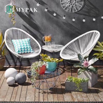 China 2021 Cheapest Contemporary MyPak New Arrival Lounge Chair Table Sets Nordic Rope Woven Outdoor Leisure Furniture for sale