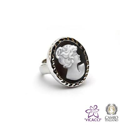 China 925 Sterling Silver Ring Made in Italy A18 Cameo 20mm for sale