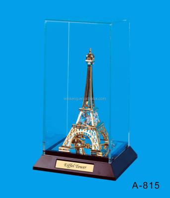 China Europe 24K Gold Plated Eiffel Tower Packed In Acrylic Box for sale