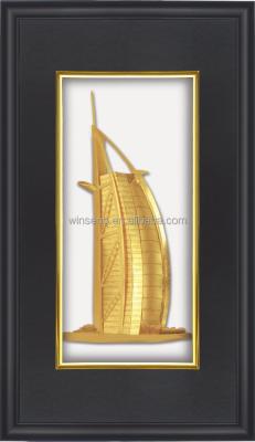 China Religious Gold Foil Burj Khalifa Buildings Photos Frame For Promotion Gift for sale