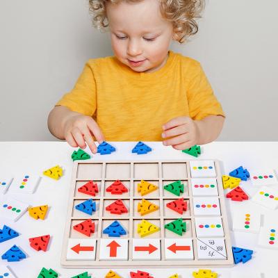 China Montessori learning educational board game children's educational toys first wooden color knowledge direction training kids toys logical thinking for sale