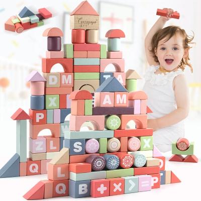 China DIY TOY Children's beech assembled baby toys first education for boys and girls building blocks for sale