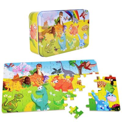 China Toy Hot New Educational 60 Piece Wooden Jigsaw Puzzle Toys For Children Baby Wooden Animal Jigsaw Cartoon Vehicle Educational Toy for sale