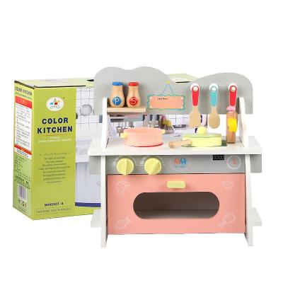 China As Shown Children's Wooden Simulation Kitchen Stove Oven Sink Baby Girl Pretend Play Toy for sale