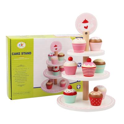 China Educational Pretend Toy Set Children Simulation Small Afternoon Tea Kitchen Dessert Tower Toy Kids Cake Cookie Donut Set Toy for sale