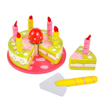 China Wooden Cake Toy Cutting Fruit Vegetable Food Toy DIY Food Pretend Play Toys For Children Educational Gift CHW-2021123 for sale