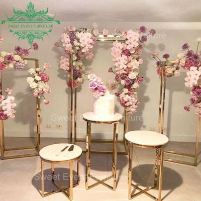 China Modern& Popular& Contemporary Flower Stand Wedding Floor Standing Wedding Flower Stand Stainless Steel For Party for sale