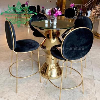 China Bar Chair Furniture Wedding Stainless Steel and Velvet Comfortable Bar Stool for sale