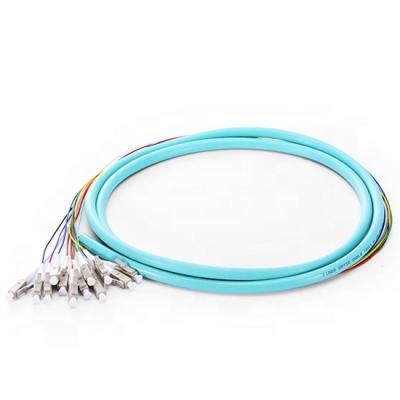 China FTTH Multimode LC Fiber Optic Pigtails 12 Core Color 12core Fiber Pigtail OM4 Multimode YHC-FCP-OM4-LC/UPC-0.3-35 Gigabits YHC-FCP-OM4-LC/UPC-0.3-35 for sale