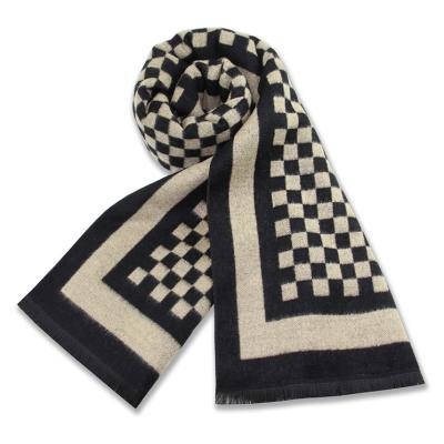 China Long High quality men's checkerboard pattern autumn scarf men's luxury winter scarf 30*180 cm for sale