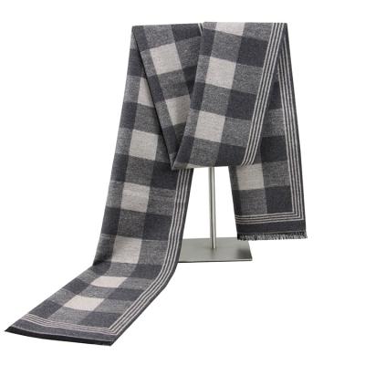 China Long Professional Factory Hot Sale Scarves For Men Fashion Plaid Designer Design Winter Scarves Custom Viscose Brushed Men Scarf for sale