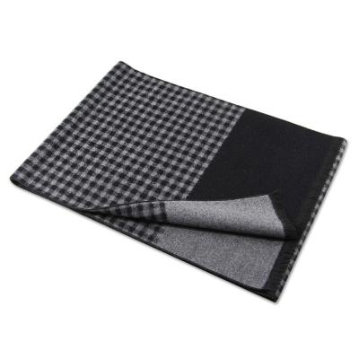 China Long Wholesale thick  winter wool blend jacquard scarf custom design for Men for sale