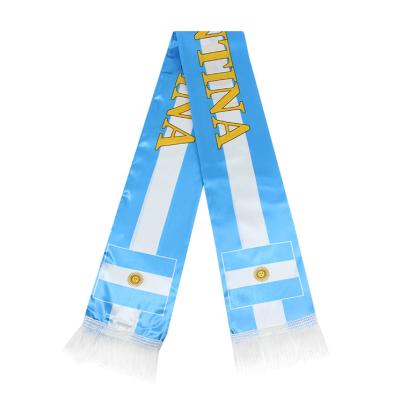 China Sports drill Good quality polar fleece material custom fans scarf  Argentina football scarf  Jacquard World Soccer Football Scarf for sale