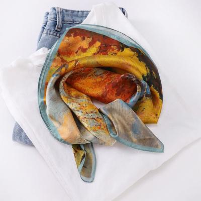 China Square Wholesale factory price Custom design Silk Scarves Fashion Printed  100% Silk 53*53 Square Silk Scarf For Ladies for sale