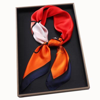 China Square Low MOQ Factory Direct Wholesale China Polyester Silk  Square Scarves Fashion Custom Digital Printed Own Design Silk Scarf for sale