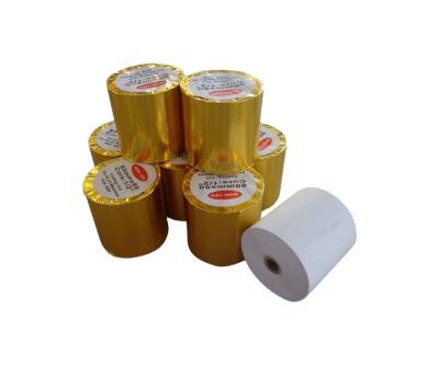 China high quality 80mm thermal paper roll with gold paper package 57x60mm for sale