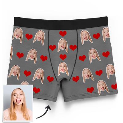 China 2021 Custom Face Print Custom Men's Breathable Function Dropshipping Comfortable Underwear For Gay Men for sale