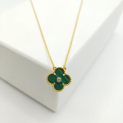 China Charm Fashion Factory Wholesale 925 Sterling Silver 18K Trendy Gold Plated Clover Necklace Jewelry Sets for sale