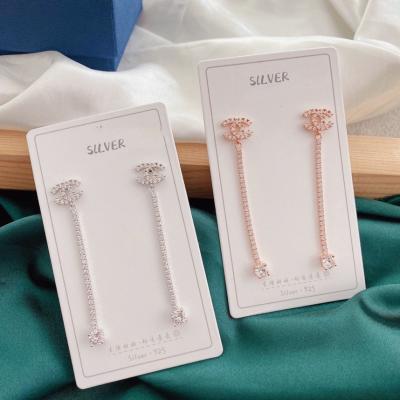 China 2021 Jewelry Sets Diamond Drop Earring Women Shiny Silvery White Gold Factory Wholesale 925 Luxury Trendy Full Charm Fashion Factory for sale