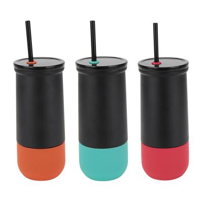 China Viable Wholesale Reusable High Quality Tumbler With Straw Matte Stainless Steel Double Walled Vacuum Tumbler for sale